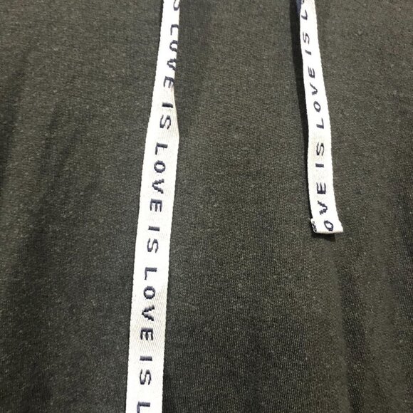 For The Republic Gray Hooded Pullover Love is Love Sweat Shirt Top XS - Picture 4 of 6